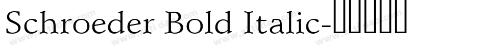 Schroeder Bold Italic字体转换